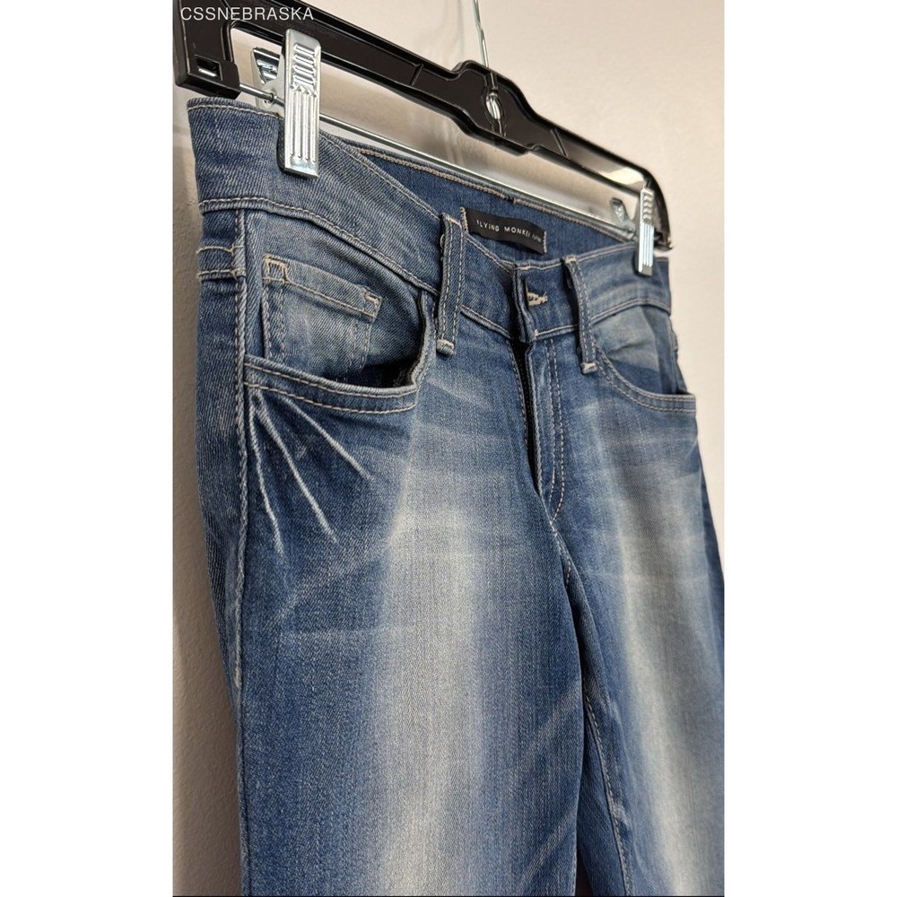 Flying Monkey Blue womens skinny bootcut wide-leg designs. - Size 25 - Picture 6 of 11